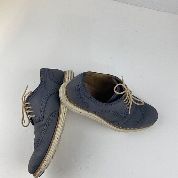 Cole Haan Lunargrand Suede Wingtip Oxford Shoes Blue Gray Men’s Size 9 Used - Picture 6 of 15